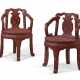 A RARE PAIR OF CARVED RED LACQUER ARMCHAIRS - фото 1