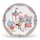 A FAMILLE ROSE `EGGSHELL` RUBY-BACK `LADY AND CHILDREN` DISH - Foto 1