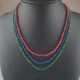 Multicolor-Collier - dreireihige Halskette aus facettierten … - photo 1