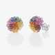 A pair of stud earrings decorated with multi-coloured briolette-cut sapphires. Germany - photo 1