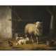 Eugène Verboeckhoven. Sheep and a chicken in a stable - фото 1