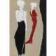 Michael Meyring. Two fashion drawings / Parisian couture. 1990s - фото 1
