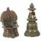 Öllampe und Stupa Indien, 19./20. Jh., Gelbguss, Öllampe vor… - Foto 1