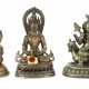 6 Buddhafiguren Indien, Bronze, 1x Caryatantra Amitayus, der… - Foto 1