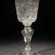 Pokalglas mit Schliff 19. Jh., farbloses Kristallglas, part.… - photo 1
