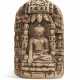 A SILTSTONE VOTIVE STELE OF BUDDHA SHAKYAMUNI WITH THE EIGHT GREAT MOMENTS - фото 1