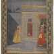 A PAINTING OF KRISHNA AND RADHA MEETING AT MIDNIGHT - photo 1