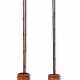 A PAIR OF BAMBOO HANGING VASES WITH RODS - фото 1