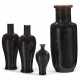 A GROUP OF FOUR BLACK-GLAZED VASES - фото 1