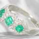 Ring: like new platinum ring with very fine emeralds and bri… - photo 1