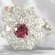 Ring: beautiful vintage ruby/brilliant-cut diamond flower ri… - photo 1