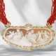 Chain: unique, very unusual coral necklace with cameo and br… - photo 1