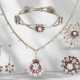 Vintage goldsmith set in 18/14K white gold with rubies and O… - photo 1