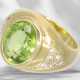 Ring: solid vintage gold ring with peridot and small brillia… - photo 1