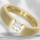 Ring: solid gold brilliant-cut diamond ring in tension ring … - photo 1