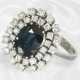 Beautiful white gold vintage sapphire/brilliant-cut diamond … - photo 1