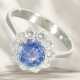 Ring: beautiful white gold sapphire/brilliant-cut diamond fl… - фото 1