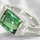 Ring: high-quality, like new platinum ring with tourmaline a… - фото 1