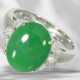 Ring: like new platinum ring with imperial jade in top quali… - фото 1