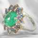 Ring: very decorative, high-quality emerald/sapphire flower … - фото 1