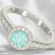 Ring: modern brilliant-cut diamond ring with rare Paraiba to… - photo 1