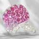 Ring: elaborate, modern cocktail ring with rubies, pink sapp… - фото 1
