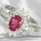 Ring: hochwertiger Platinring mit Rubin und Diamanten, neuwe… - Foto 1