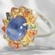 Ring: very attractive and unusual multicolour sapphire flowe… - фото 1