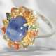 Ring: very attractive and unusual multicolour sapphire flowe… - photo 1