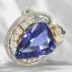 Ring: unique, heavy platinum ring with top quality tanzanite… - фото 1