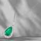 Chain/necklace with precious emerald pendant, platinum, 7.73… - фото 1