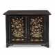 AN ASIAN EXPORT MOTHER-OF-PEARL INLAID BLACK LACQUER CABINET - photo 1
