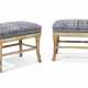 A PAIR OF DIRECTOIRE STYLE GREY-PAINTED AND PARCEL-GILT TABOURETS - photo 1