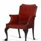 AN ENGLISH MAHOGANY AND RED LEATHER ARMCHAIR - Foto 1