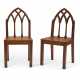 A PAIR OF VICTORIAN OAK 'GOTHICK' HALL CHAIRS - photo 1