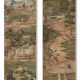 A PAIR OF CHINESE EXPORT PAINTED WALLPAPER PANELS - фото 1