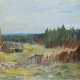 Dänischer Maler 20 Jh. "Waldhütte", Öl/ Lw., undeutl. sign. u.r., Farbverluste am linken Rand und im Himmel, 50x61 cm, Rahmen - photo 1