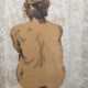 Maler 20. Jh. "Weiblicher Rückenakt", Aquarell, undeutl. sign. u.r. und dat. ´94, 69x61 cm, im Passepartout hinter Glas und Rahmen - фото 1