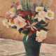 Hoffmann, H. (Worpsweder Künstler um 1950) "Blumen in blauer Vase", Öl/ Lw., sign. u.l., 52x40 cm, Rahmen - Foto 1