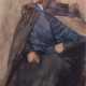 Maler Ende 19. Jh. "Frauenporträt", Aquarell, unsign., 40x23 cm, im Passepartout hinter Glas und Rahmen - фото 1