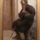 Russischer Porträtmaler "Alter Herr auf einer Bank sitzend und sich auf einen Stock stützend", Öl/Lw., undeutl. sign. u.r., 55x40,5 cm, Rahmen - photo 1