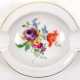 Meissen- Aschenbecher mit 2 Ablagen, Buntes Blumenbukett mit Goldstaffage, 1. Wahl, L. 14 cm - photo 1