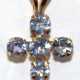 Kleines Kreuz, 416er GG/ 10 k, Tansanite, zus. 0,53 ct., Maße 1,6 x 0,8 cm - фото 1