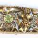 Armband, 835er Silber vergoldet, durchbrochen gearbeitete Glieder im Verlauf besetzt mit 9 diversen Schmucksteinen, L. 18 cm, B. 1,3 cm - 1,9 cm - Foto 1