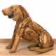 Gartendekoration "Sitzender Hund", aus Treibholz gefertigt, 45x50x20 cm - фото 1
