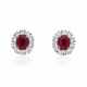 NO RESERVE - RUBY AND DIAMOND EARRINGS - photo 1