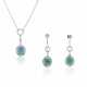 DAVID MORRIS OPAL AND DIAMOND NECKLACE AND EARRINGS - photo 1