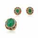 SET OF EMERALD, RUBY AND DIAMOND EARRINGS AND RING - photo 1