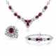 SET OF RUBY AND DIAMOND NECKLACE, BRACELET AND RING - Foto 1