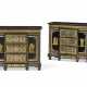 A PAIR OF LATE LOUIS XVI ORMOLU-MOUNTED EBONY, EBONIZED AND BOULLE MARQUETRY MEUBLES D`APPUI - Foto 1